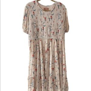 Jessakae maxi floral dress light pink plus size